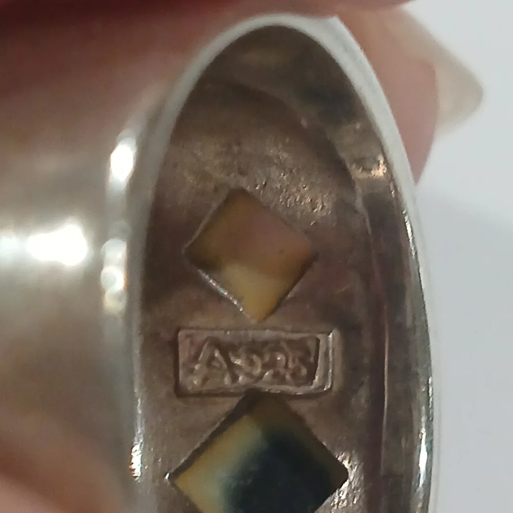 Sterling Silver 925, Black Onyx, and Zircon Ring.  Size 8 - Picture 8 of 9